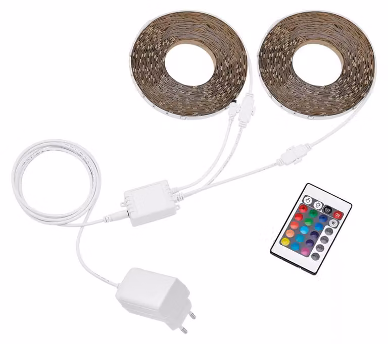 Striscia LED Philips, 30 metri, RGB, Striscia luminosa universale, per creare atmosfera, per interni, adatta per camere da letto,da pranzo, cucine, soggiorni, colore bianco, materiale: plastica
