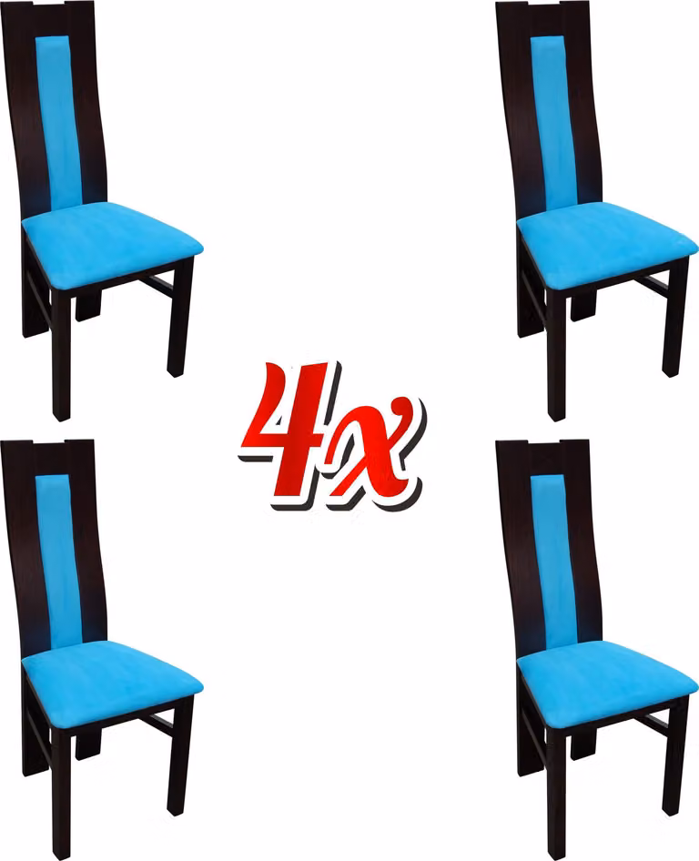 Garnitur Sitz Polster Holz 4x Stühle Wohnzimmer Ess Zimmer Gruppe Set Stuhl