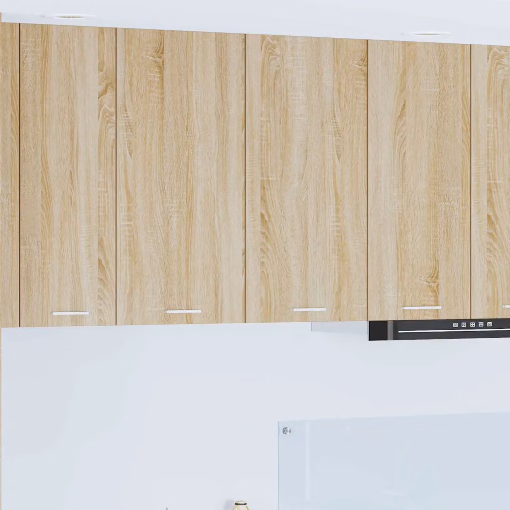 Armadio pensile da cucina moderno vidaXL in rovere color marrone con ante a battente e ripiani interni L 80 x P 31 x H 80 cm