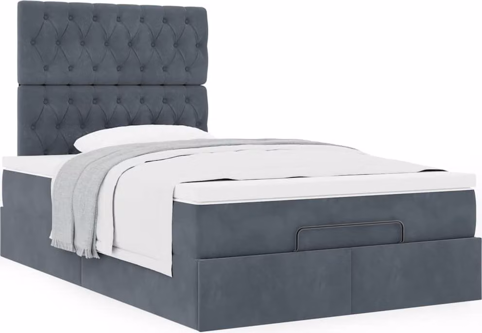 Struttura Letto Pouf con Materassi 120x200 cm Velluto