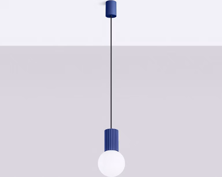 Lampada a sospensione HALO 1 ultramarine 1xG9 8W alluminio/vetro 120x12x12cm Sollux Lighting