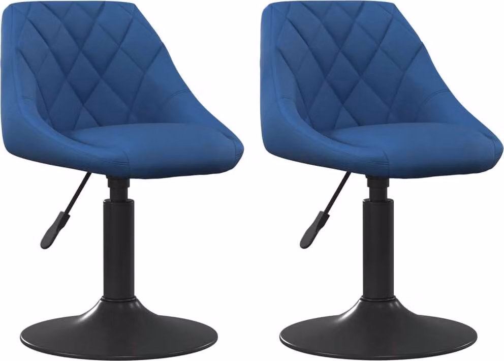 Sedie da Pranzo Girevoli 2 pz Blu in Velluto