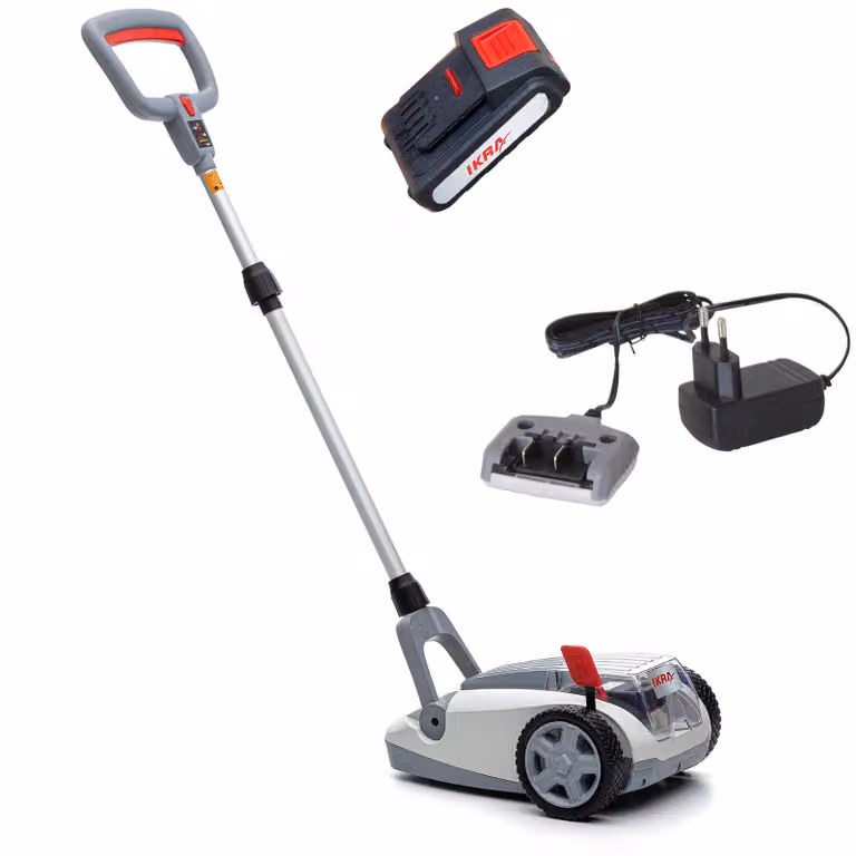 Tosaerba a batteria IKRA ICHM 20 | 20 V | Larghezza di taglio 21 cm | Funzione mulching | 3 altezze di taglio 25-48 mm | Per prati fino a 50 m² | Con batteria 2,0 Ah e caricabatteria