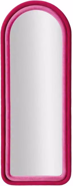 Specchio da parete Cloe in velluto fucsia 67x166 cm