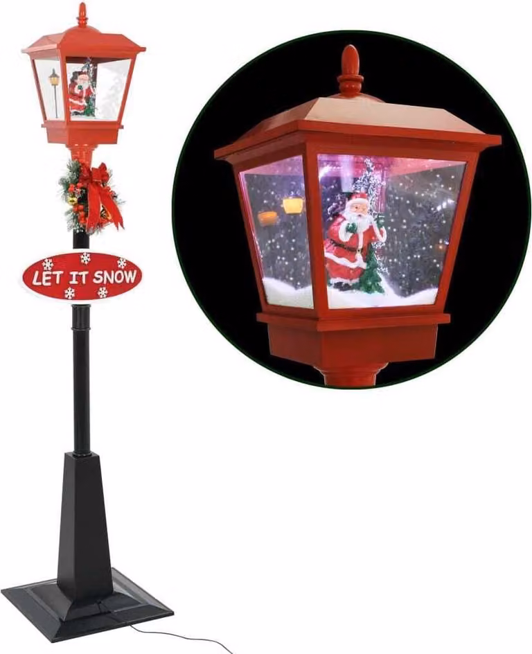 Lampione di Natale con Babbo Natale 180 cm LED