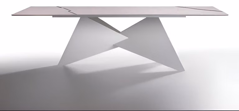 Luxuriöser Grauer Esstisch Designer Metallgestell Esszimmer Möbel