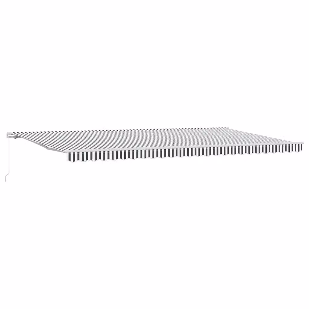 Tenda da Sole Retrattile Manuale VIDAXL in Alluminio e Poliestere, Colore Antracite e Bianco, L: 500 cm, P: 300 cm – 2