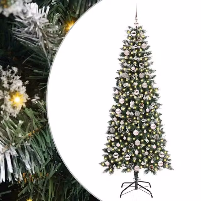 Albero di Natale Artificiale-Albero Natalizio con 300 LED Verde 180 cm 138280