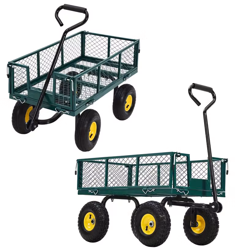 Carrello da giardino - Carriola - Carrello ribaltabile - Carrello per il giardino - Carrello - Capacità di carico: 500 kg