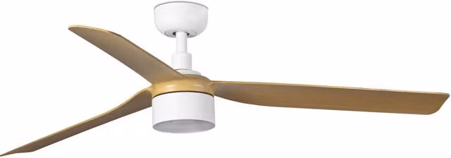 FARO Ventilatore a soffitto con luce bianco opaco in acciaio diametro 1300 mm 3 pale 3000K modello Punt Tek FARO-338163N