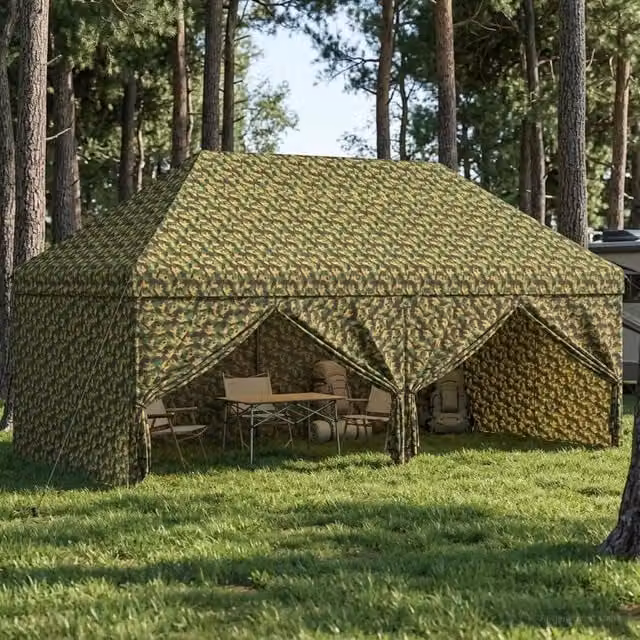 Tendone con 4 Pareti Laterali 2,9 x 5,8 m Camouflage Militare 42036828