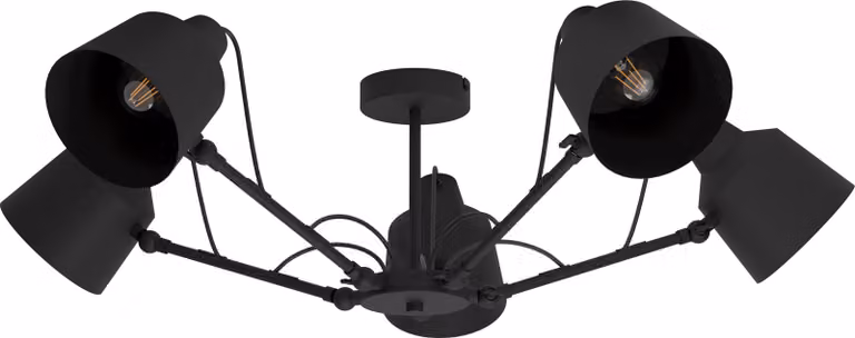 Eglo 99667 BASURTU E27 plafoniera a 5 vie Ø1050mm nero