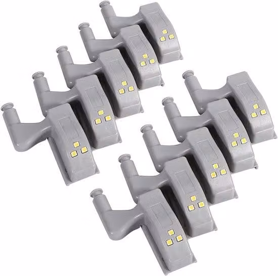 Set di 10 lampade a LED universali bianche per illuminare l'interno degli armadietti, con luce calda e fredda, ideali per la cucina (luce bianca)