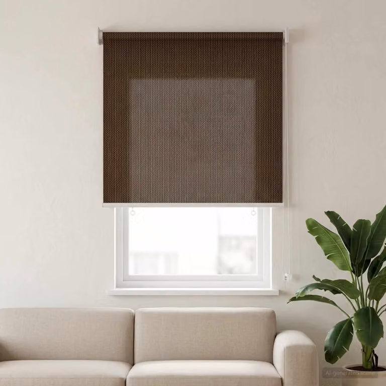Tenda a rullo esterna vidaXL in HDPE marrone con blocco UV 90%, L: 140 cm, H: 80 cm