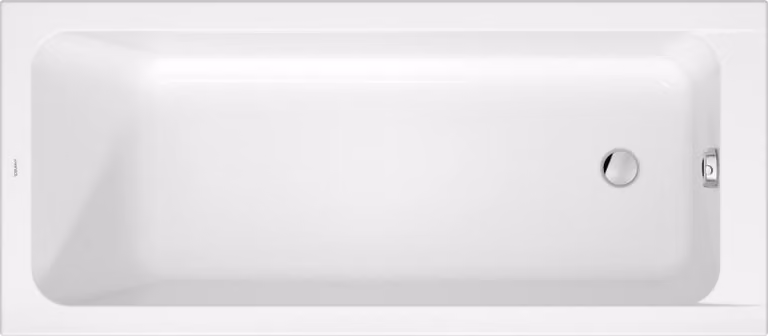 Baignoires Duravit D-Code, 1600x700mm, rectangulaire, à encastrer, 213 litres, 1 pente de dossier, blanc brillant, 700669000000000, 700669000000000