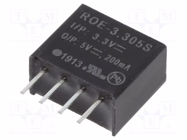 1x Convertitore DC/DC: Uscita: 200mA, ROE-3.305S. Convertitore DC/DC da 1W, tensione di ingresso: 2,97÷2,63V