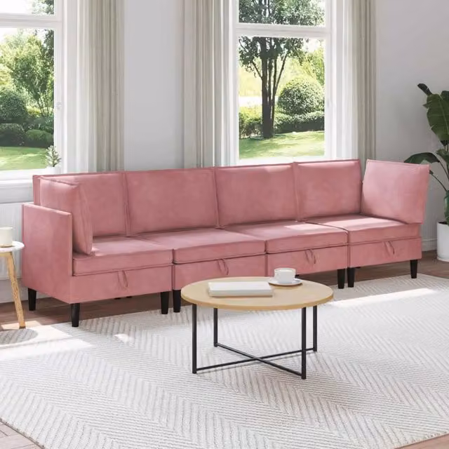Set di mobili per il soggiorno 4 pz Rosa Velluto 3413744