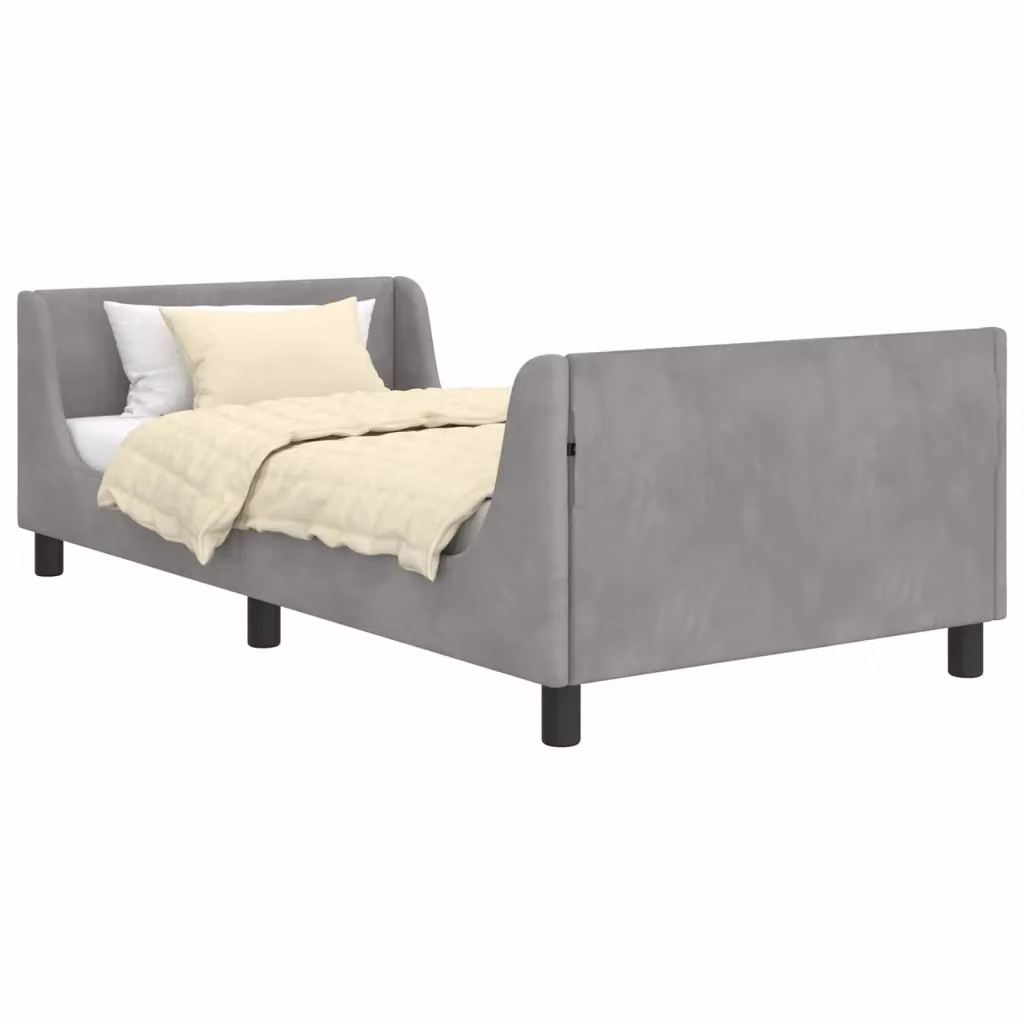Struttura letto per bambini vidaXL in tessuto grigio con scomparti laterali L/P/H: 200 x 90 x 60 cm – 2