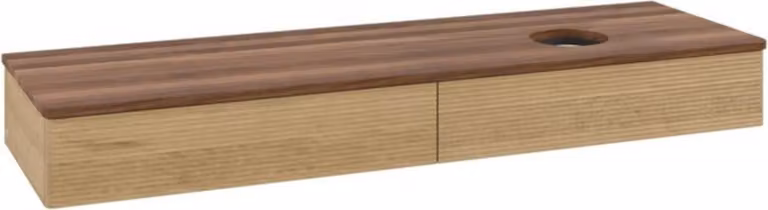 V&B Mobiletto con struttura frontale - illuminazione Antao 160x50cm, WBP colore noce, rovere miele