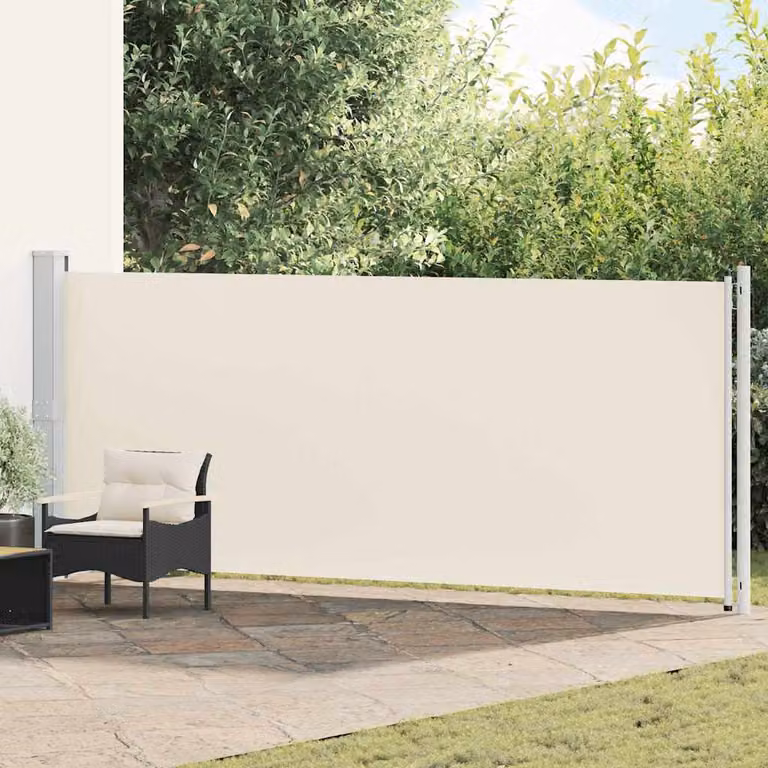 vidaXL Tenda Laterale Retrattile per Patio in Poliestere e Acciaio, Beige, L: 614 cm, H: 160 cm