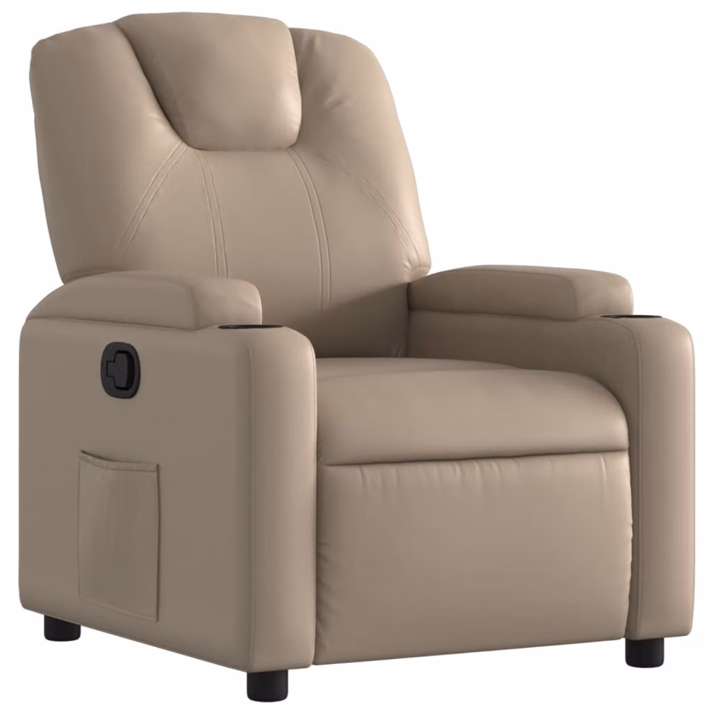 Poltrona Reclinabile Cappuccino in Pelle finta
