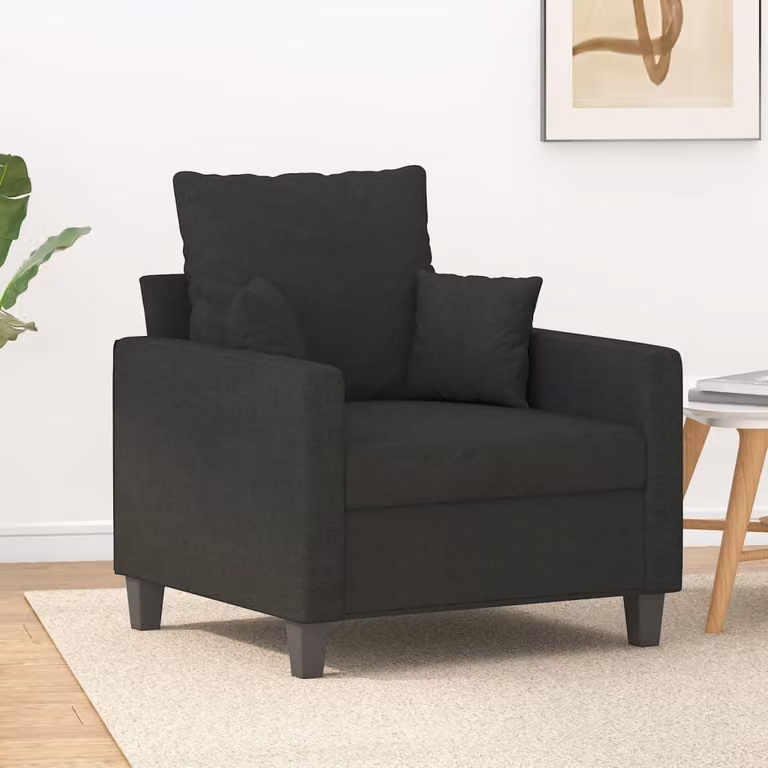 Maison Exclusive - Poltrona nera 60 cm tessuto