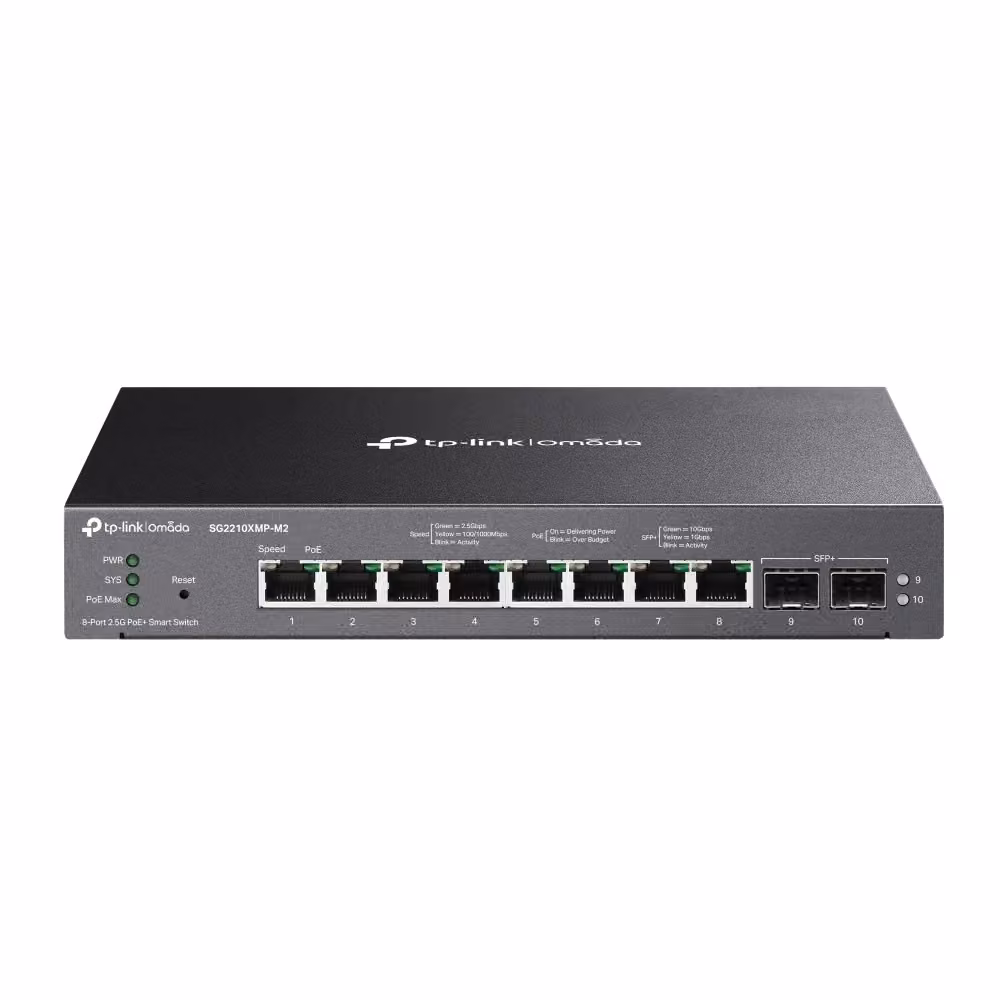 Switch di rete TP-Link Omada SG2210XMP-M2 con 10 porte 2.5G Ethernet e supporto PoE+ Nero – 2