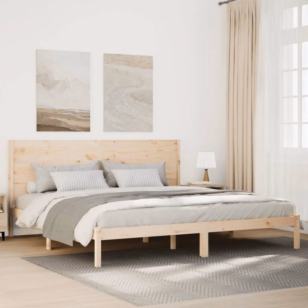 Giroletto Extra Lungo vidaXL in Legno di Pino Massello Marrone L: 205.5 cm, P: 215.5 cm, H: 100 cm – 1