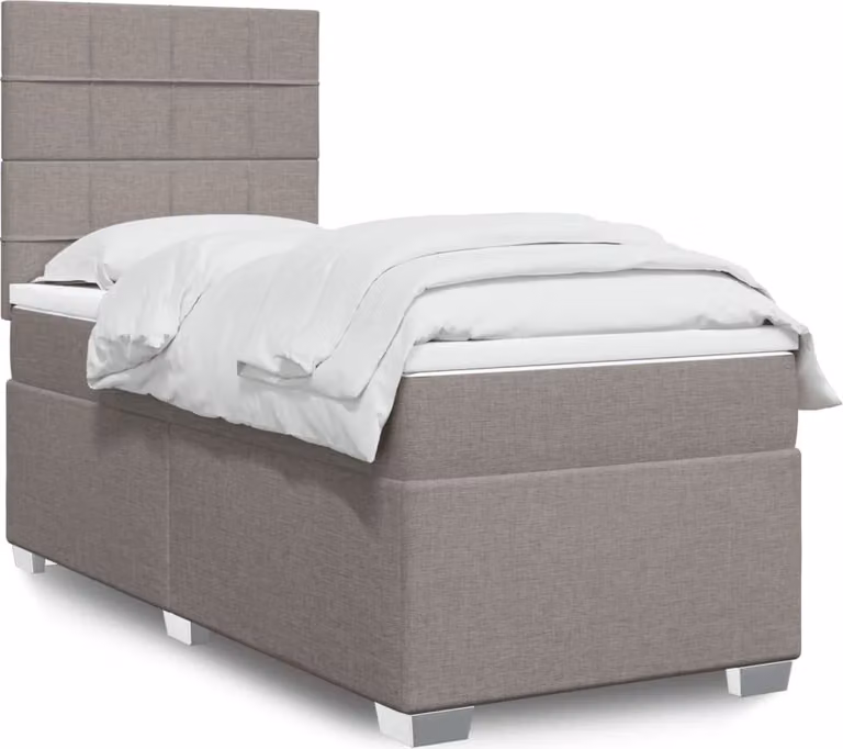 Maison Exclusive - Letto boxspring con materasso Taupe 80x200 cm Tessuto