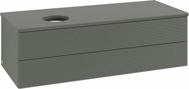 Mobiletto V&B con struttura frontale, con illuminazione Antao 120x36x50cm, WBP Lac, lea gre. m Lac