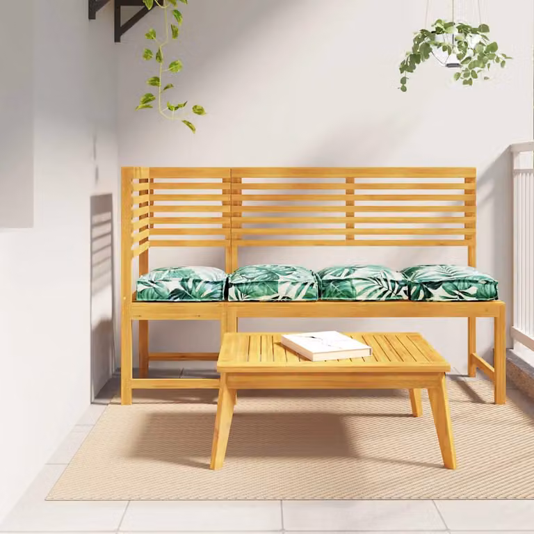 Set di 4 cuscini quadrati vidaXL con motivo floreale verde e multicolore in tessuto Oxford idrorepellente, L/P/H: 40 x 40 x 8 cm