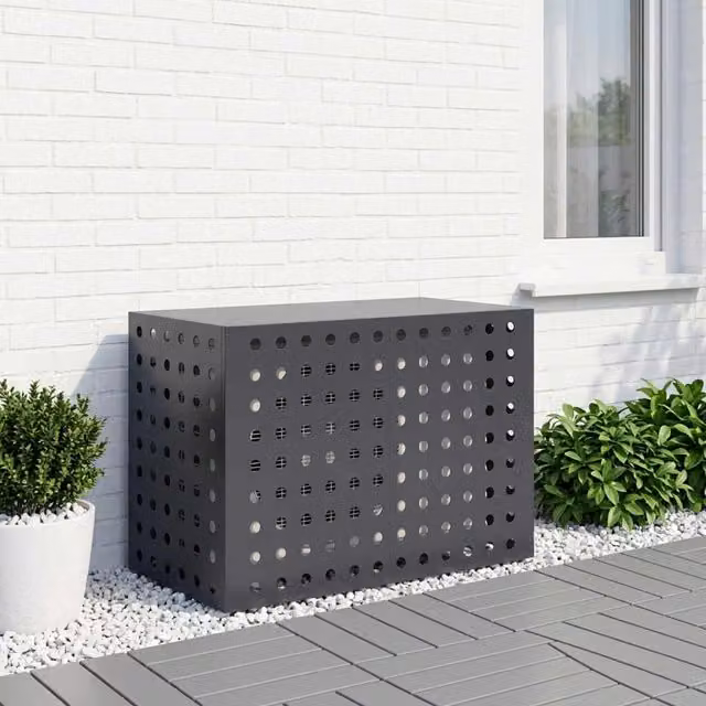 Copertura per condizionatore d'aria vidaXL in acciaio, colore antracite, L/P/H: 100 x 50 x 70 cm – 1