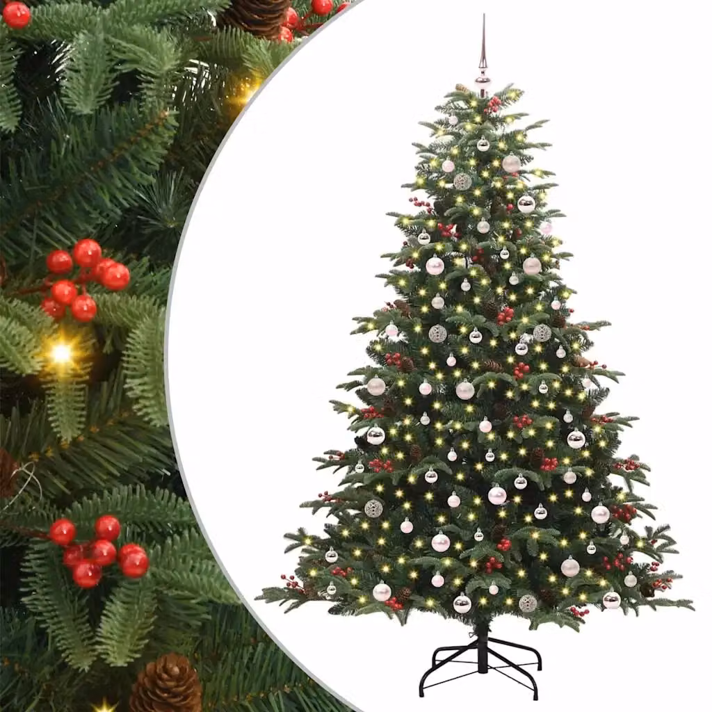 Albero di Natale artificiale verde vidaXL con 300 LED luce bianca calda, Altezza: 240 cm – 2