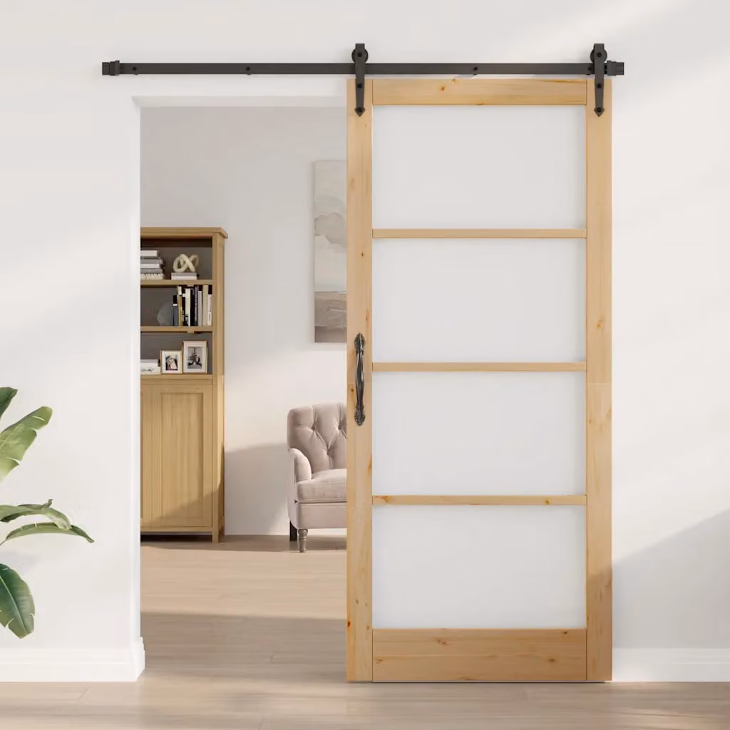 Porta Interna Moderna vidaXL ORKDAL in Legno e Vetro, L: 93 cm, H: 211 cm