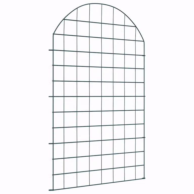 vidaXL Set di 8 pezzi di recinzione per stagno in acciaio verde, L: 50 cm, H: 80 cm