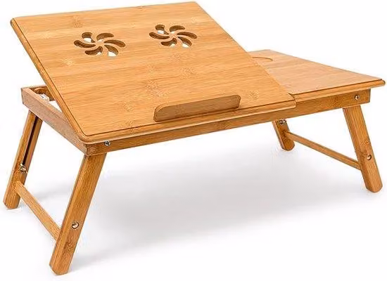 Tavolino per laptop da letto Famanu - Regolabile in altezza, dimensioni 72,5 x 35 x 30,5 cm