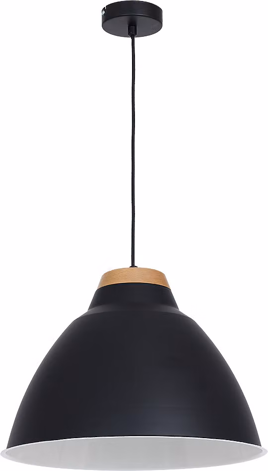 Lampada a sospensione vintage "Skal" in metallo nero e legno lampada a sospensione soggiorno sala da pranzo tavolo da pranzo