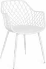 Sedia Yes Everyday con braccioli in plastica bianca opaca design moderno