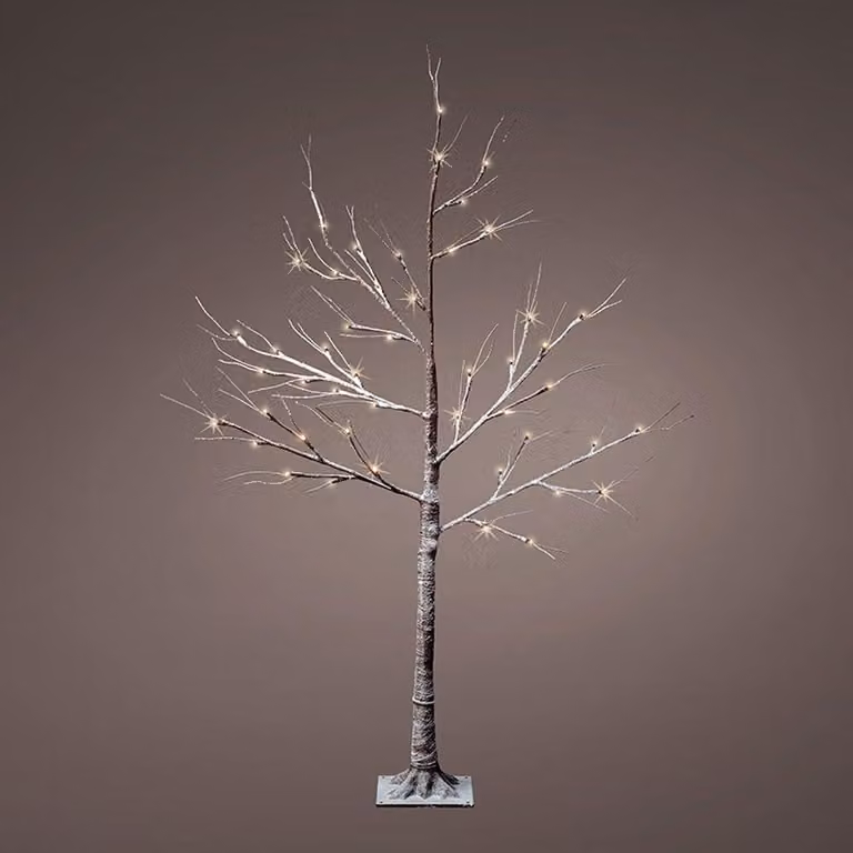 Albero di Natale a LED con rami innevati, decorazione per esterni, 1 pezzo, in plastica