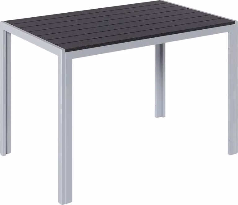 Tavolo da giardino in alluminio 110x70x73cm - Grigio - Piano in WPC effetto legno - Rettangolare - Resistente alle intemperie - Outdoor - Per giardino, terrazza e balcone