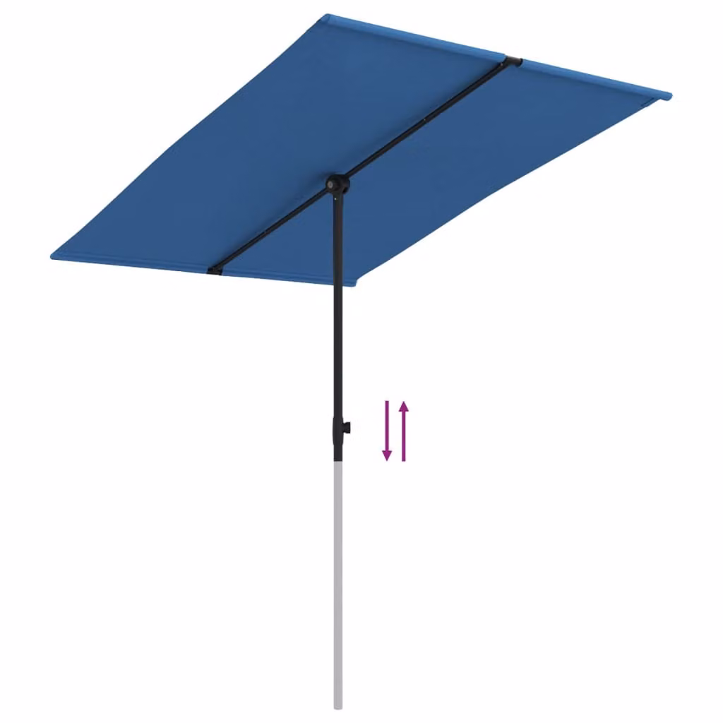 Ombrellone da Giardino con Palo in Alluminio 2x1,5 m Azzurro