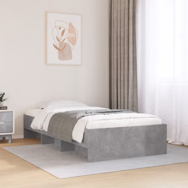 vidaXL Giroletto in Legno Multistrato Grigio con Doghe Fisse L: 78 cm, P: 193 cm, H: 35 cm