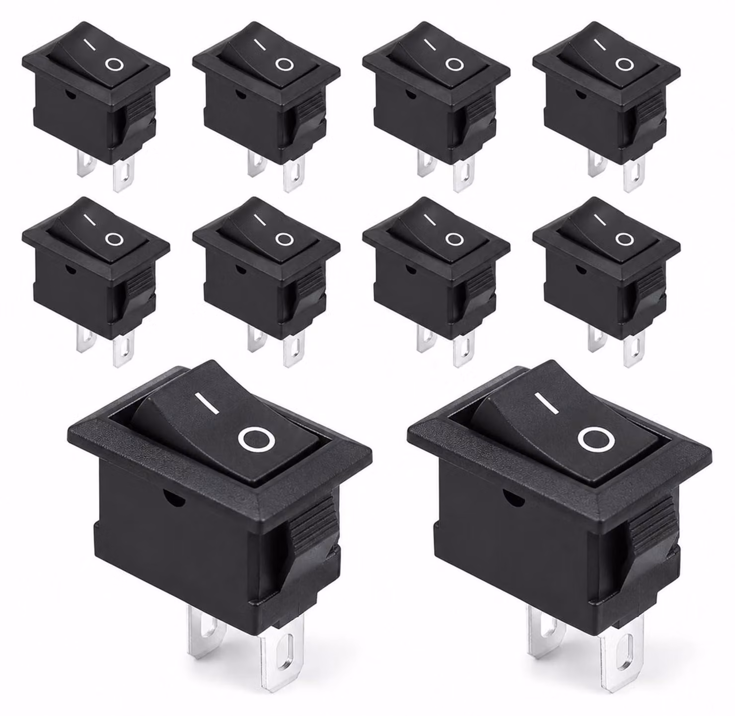 Interruttori a levetta, 10 pezzi, a due vie, da montare a parete, 6A, 250V, grado di protezione IP20