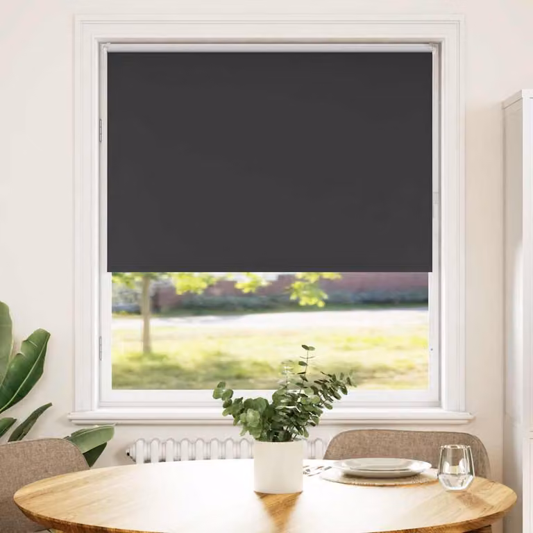 Tenda a Rullo Oscurante vidaXL in Poliestere, Colore Antracite/Nero, L: 90 cm, H: 130 cm
