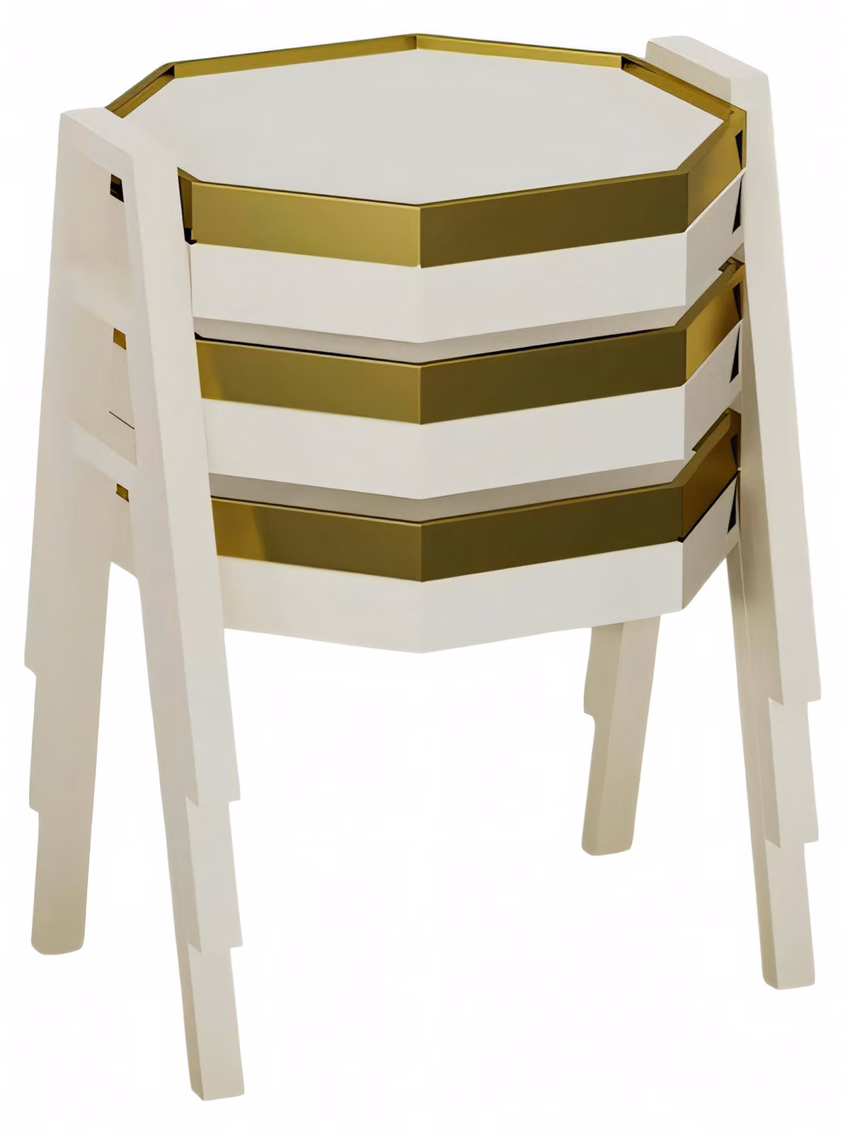 Elegantes Beigefarbene Holz Couchtisch-Set Modern Minimalistisch