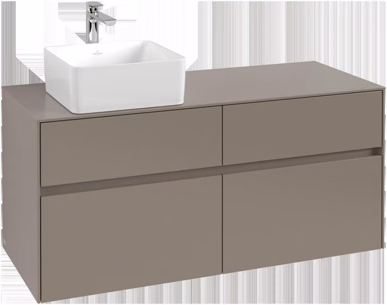 Villeroy & Boch Collaro Meuble sous-lavabo, montage mural, 4 tiroirs SoftClose, lavabo à gauche, 1200x548x500mm, C04200AB, C04200AB