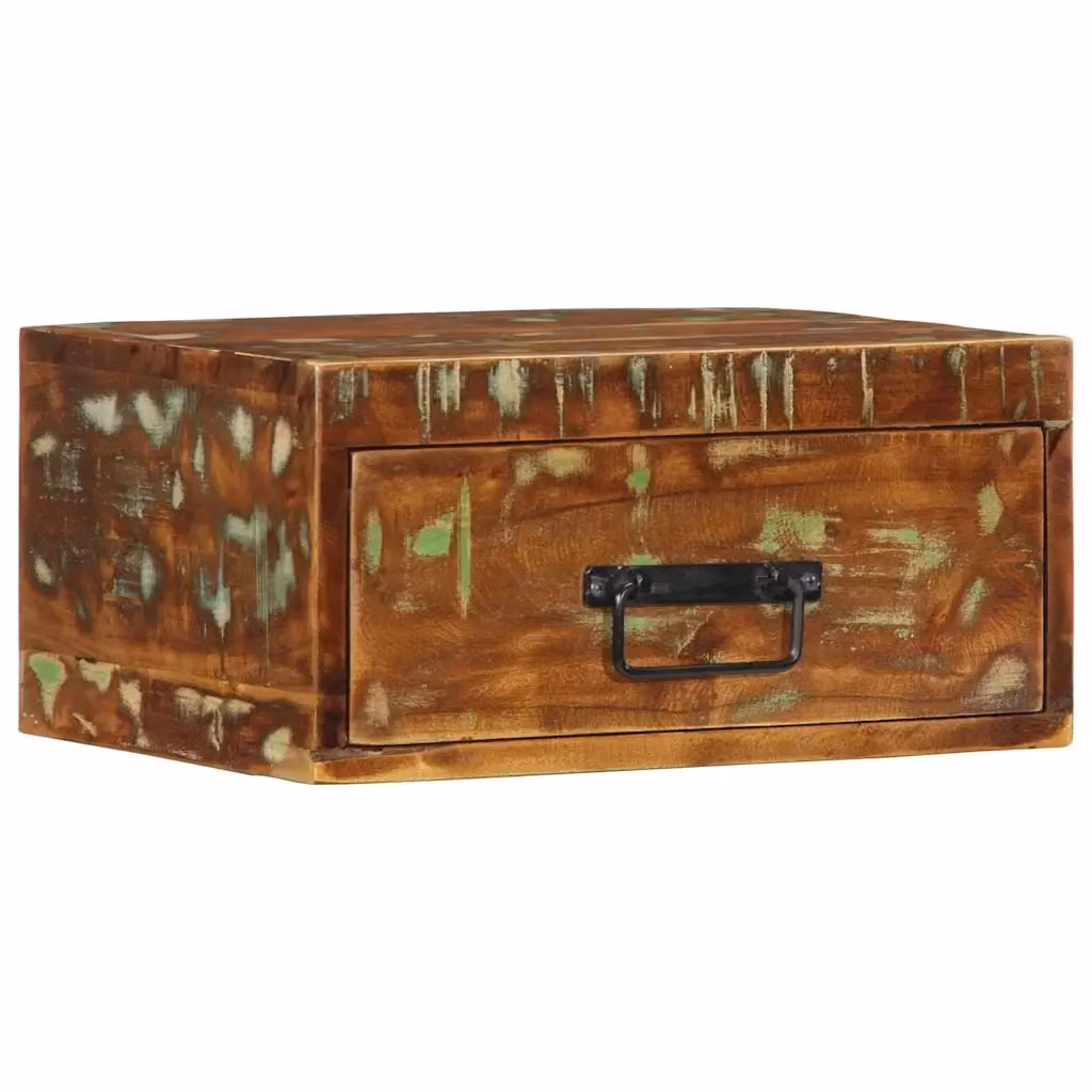 Set di 2 comodini da parete vidaXL in legno massello multicolore stile rustico – 2