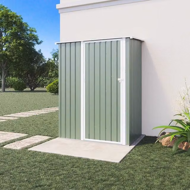 Casetta da giardino in acciaio zincato verde 1,51x1,03xh1,96 m - 48kg- 1,55 metri quadri