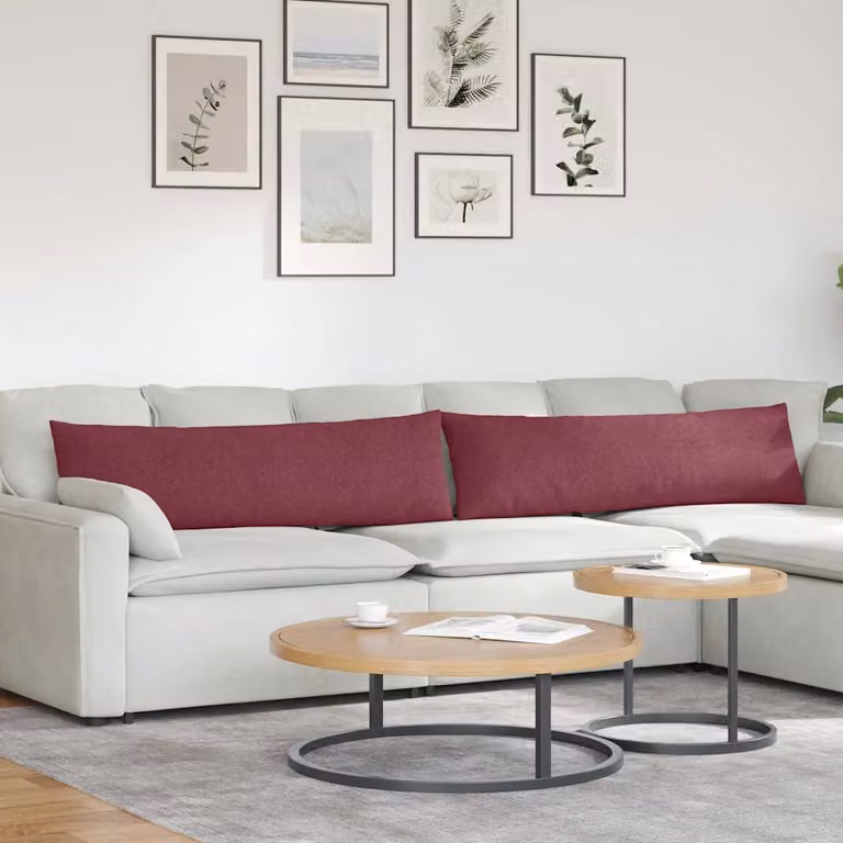 Set di 2 cuscini da divano vidaXL in tessuto rosso, L 145 x P 40 cm
