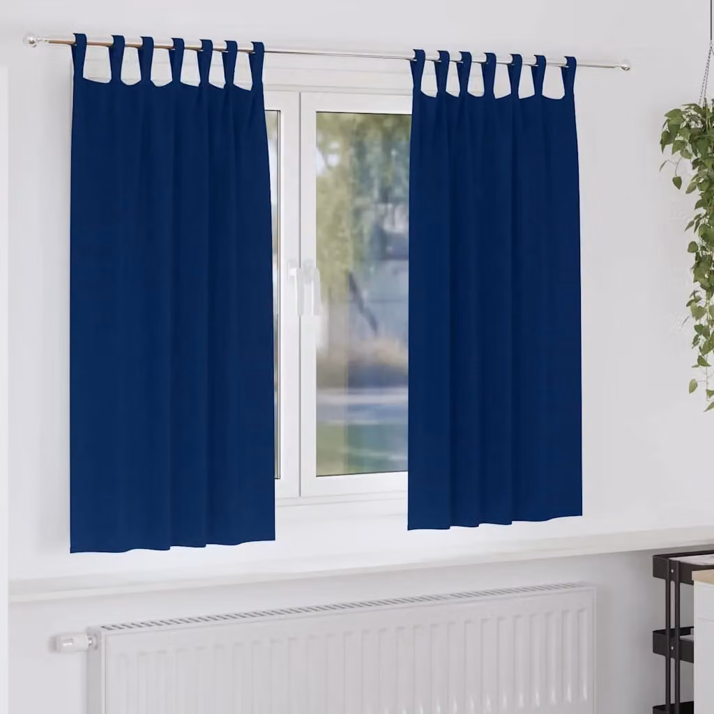 Set di 2 tende blackout vidaXL con anelli in poliestere, colore blu, L: 175 cm x H: 140 cm